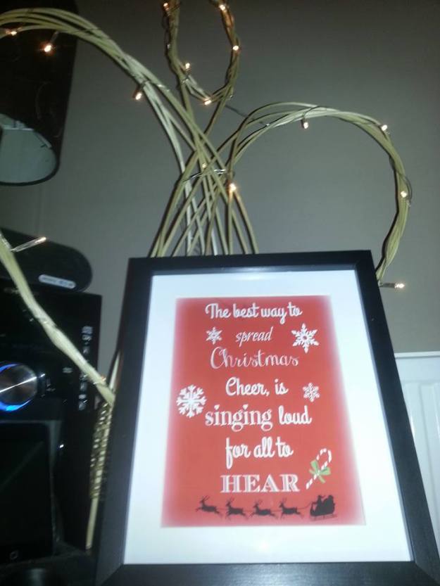 sign with quote from efl christmas cheer and willow angel